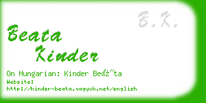 beata kinder business card